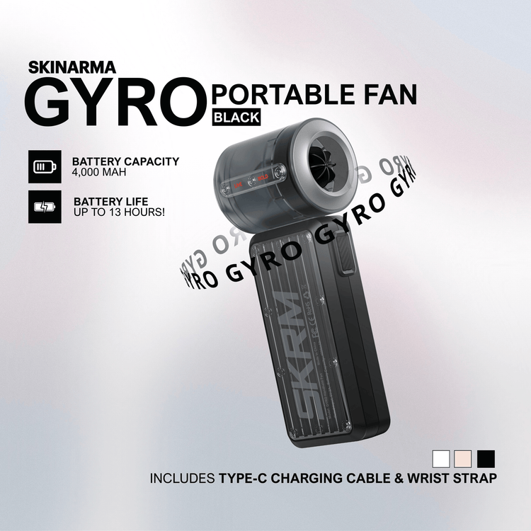 skinarma portable handheld fan 4,000 mah gyro pink new