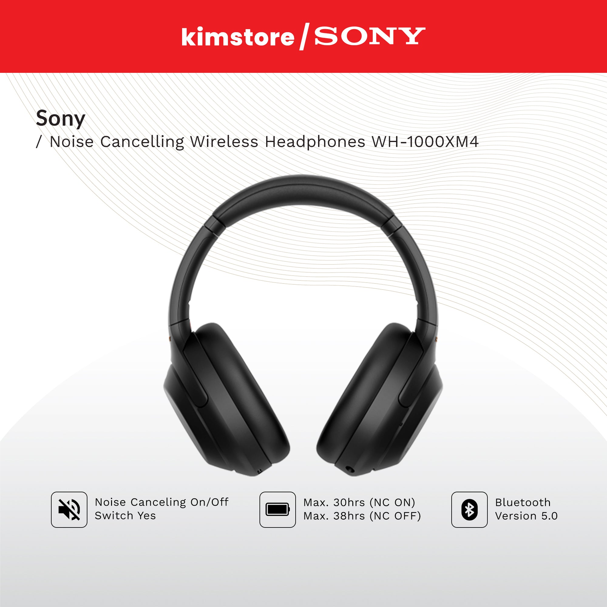 SONY Noise Cancelling Wireless Headphones WH-1000XM4 - Black