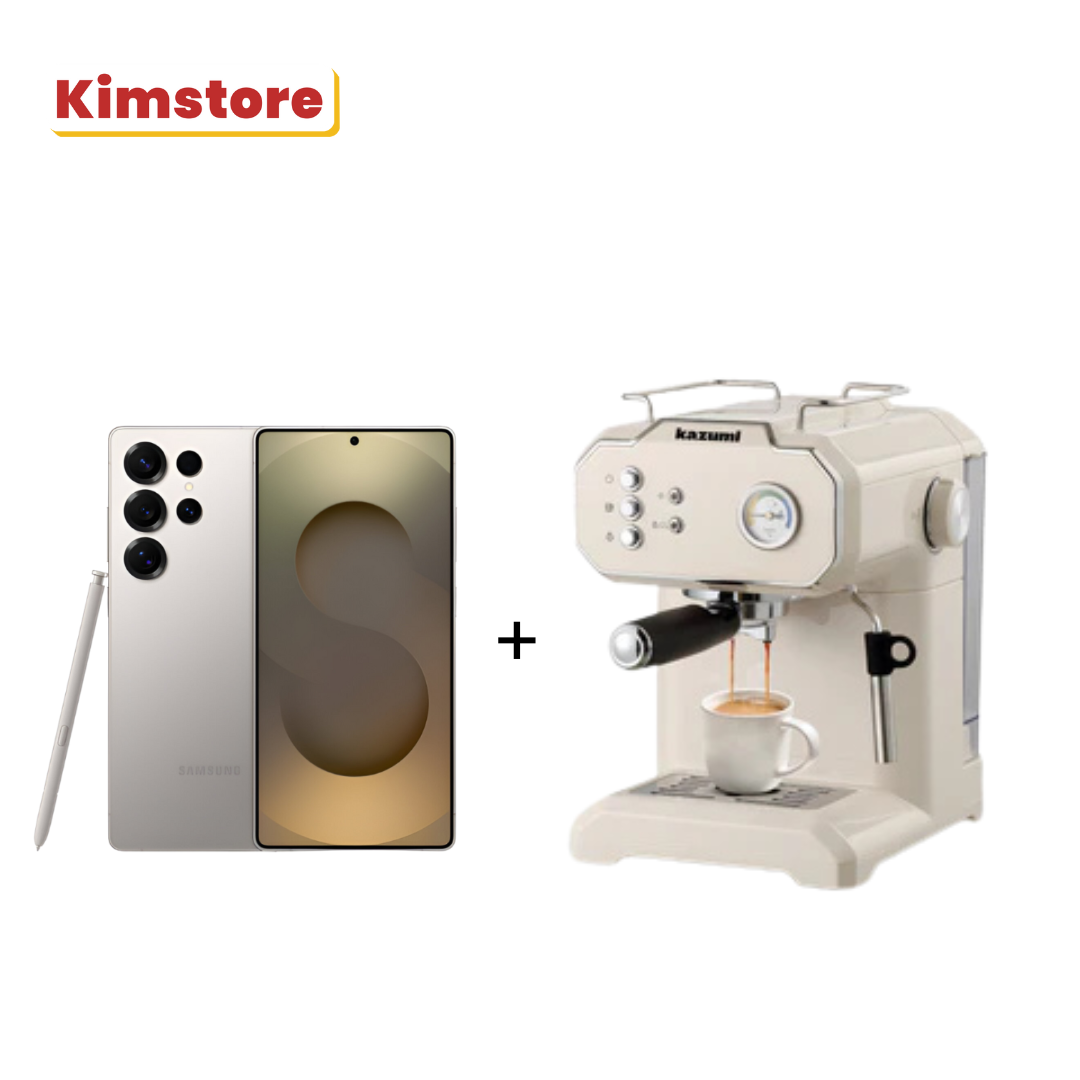 with freebie samsung galaxy s25 ultra 12gb 512gb sm s9380 titanium gray kazumi kz 801 brewmaster 1 8l retro espresso machine with milk frother classic cream