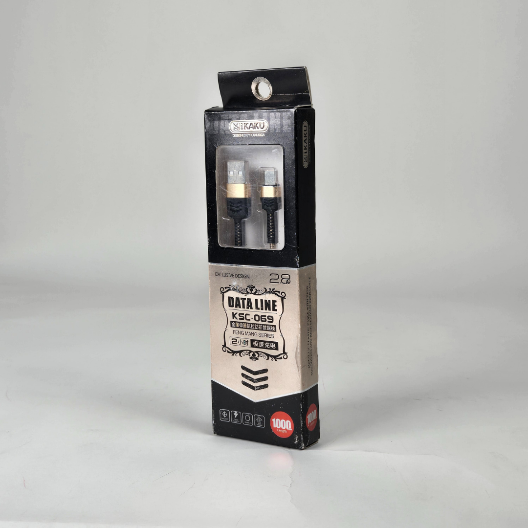 kaku fengmang ksc 069 type lightning charging/data metal cable rose gold