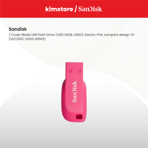 sandisk cruzer blade usb flash drive cz50 32gb usb2 0 electric pink compact design 5y sdcz50c 032g b35pe