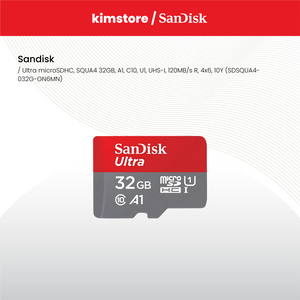 sandisk ultra microsdhc squa4 32gb a1 c10 u1 uhs i 120mbs r 4x6 10y sdsqua4 032g gn6mn