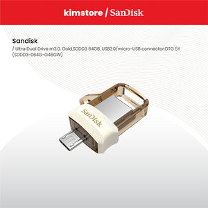 sandisk ultra dual drive m3 0 goldsddd3 64gb usb3 0micro usb connectorotg 5y sddd3 064g g46gw