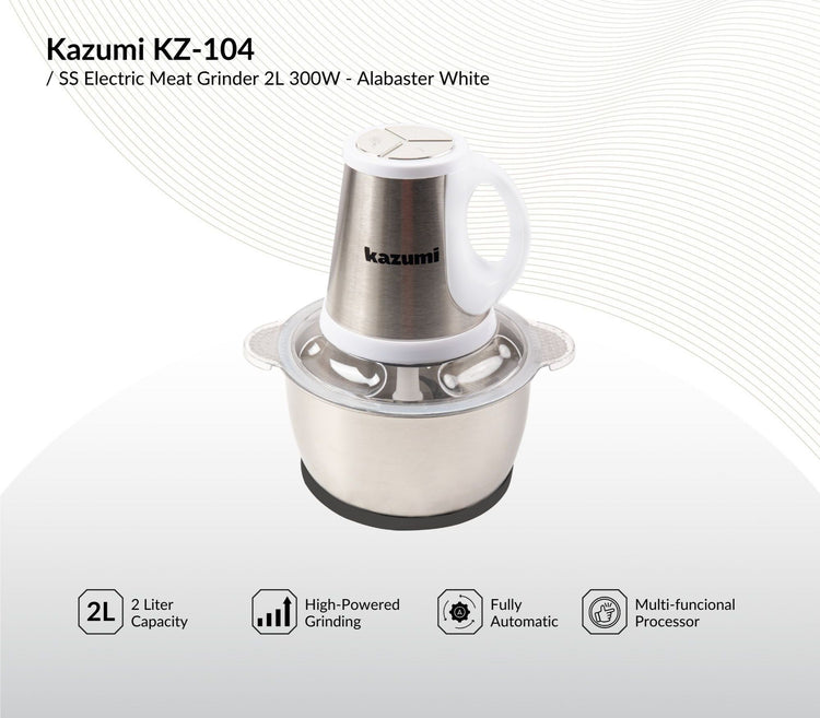 kazumi kz 104 ss electric meat grinder 2l 300w alabaster white