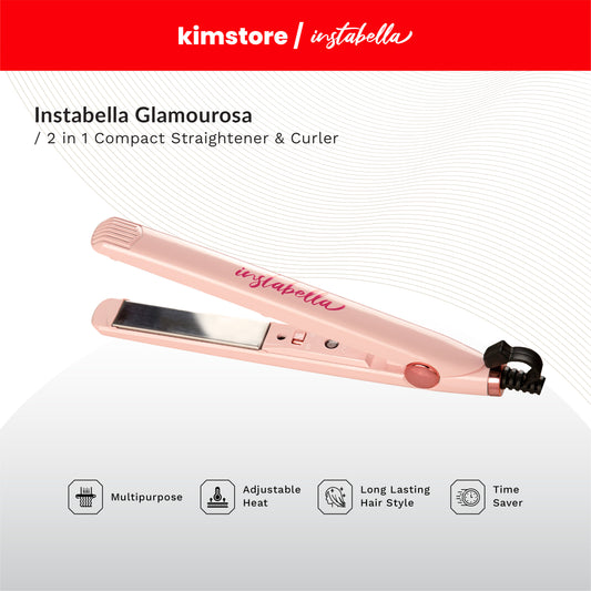 [OPEN BOX] Instabella Glamourosa 2 in 1 Compact Straightener & Curler HS-340