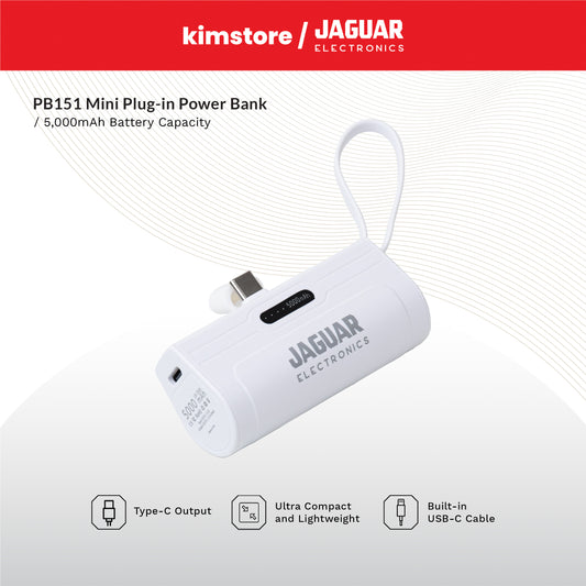 [OPEN BOX] Jaguar Electronics PB151 Mini Plug In Power Bank 5000mAh Type-C