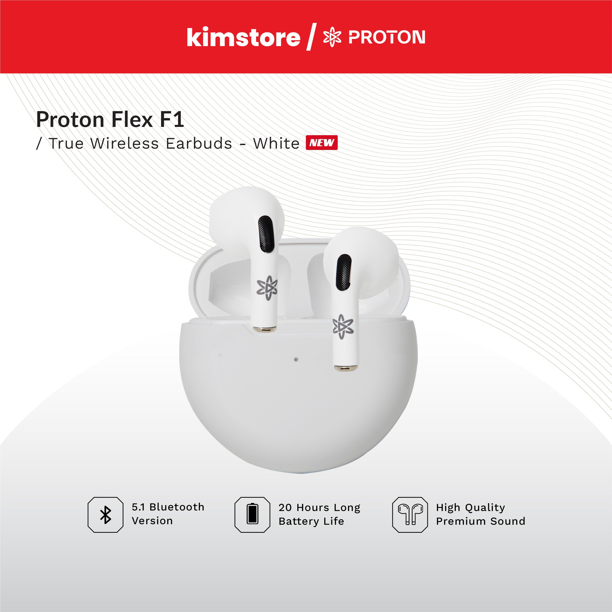 Kimstore proton flex f1 true wireless earbuds - Main Image