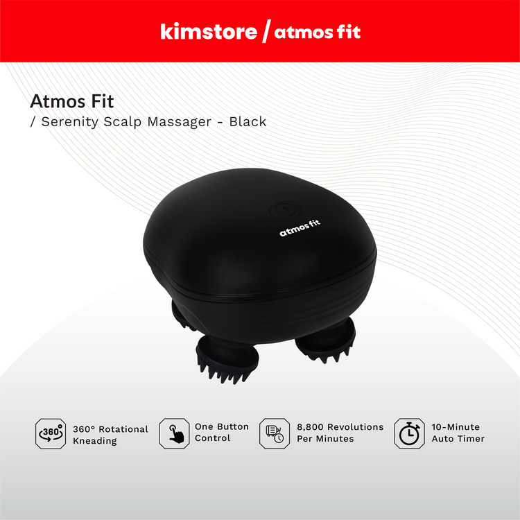 atmos fit serenity scalp massager black