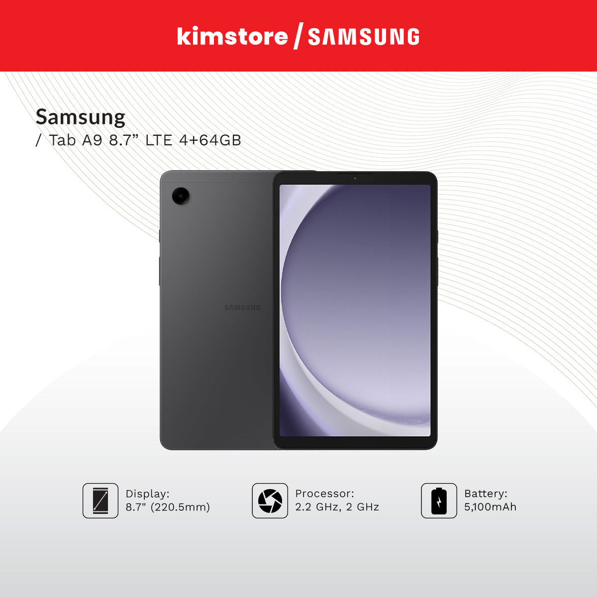Samsung Galaxy Tab A9 8.7 128 Go Graphite