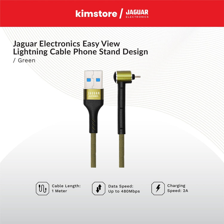 jaguar easy view lightning cable green 7day wty
