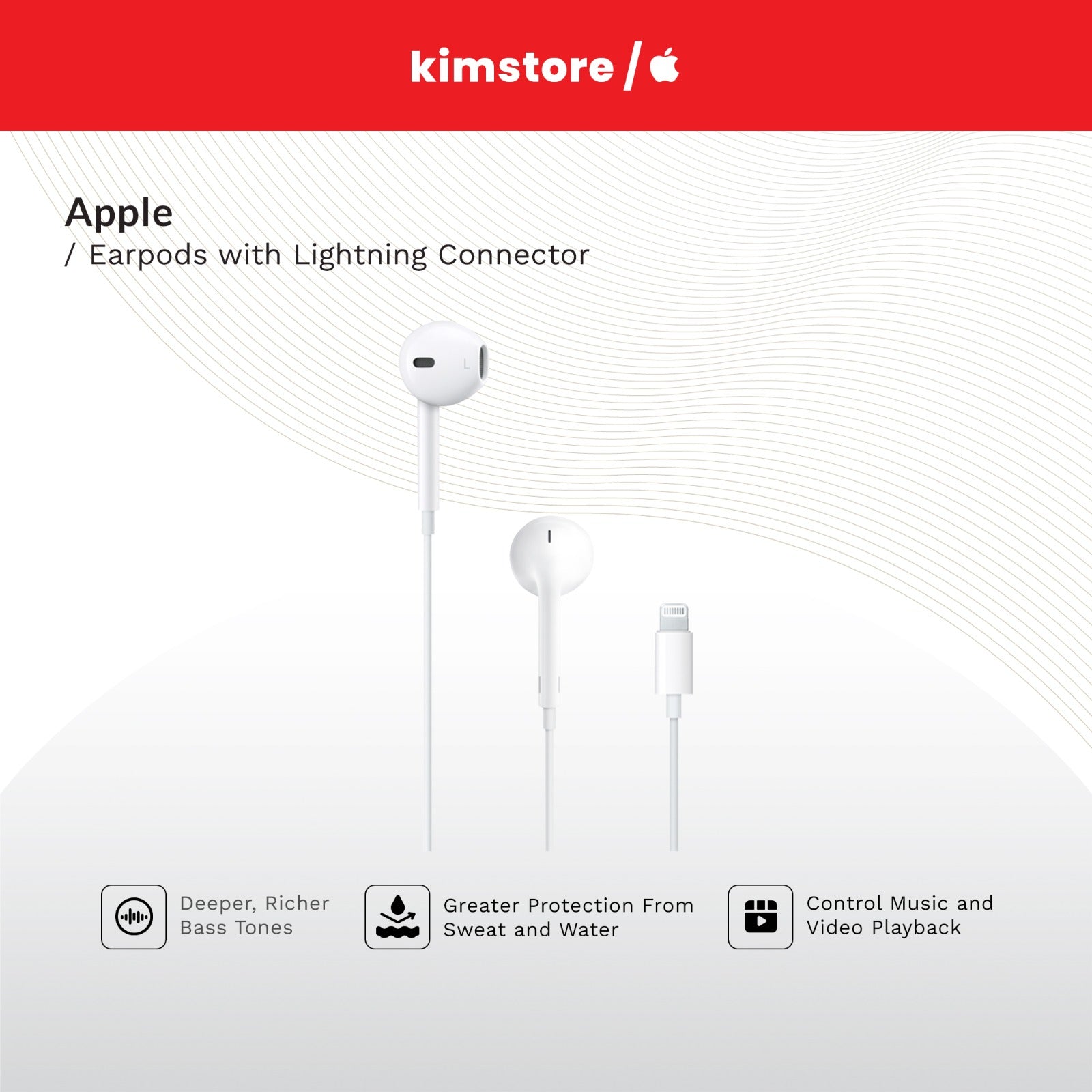 Apple EarPods with Lightning Connector Music Earphones • Techmarket