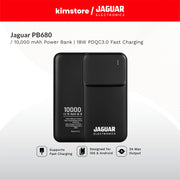 [Open Box] [B] Jaguar Electronics PB680 V2 10000mAh Power Bank 18W PD/QC 3.0 Fast Charging Type-C