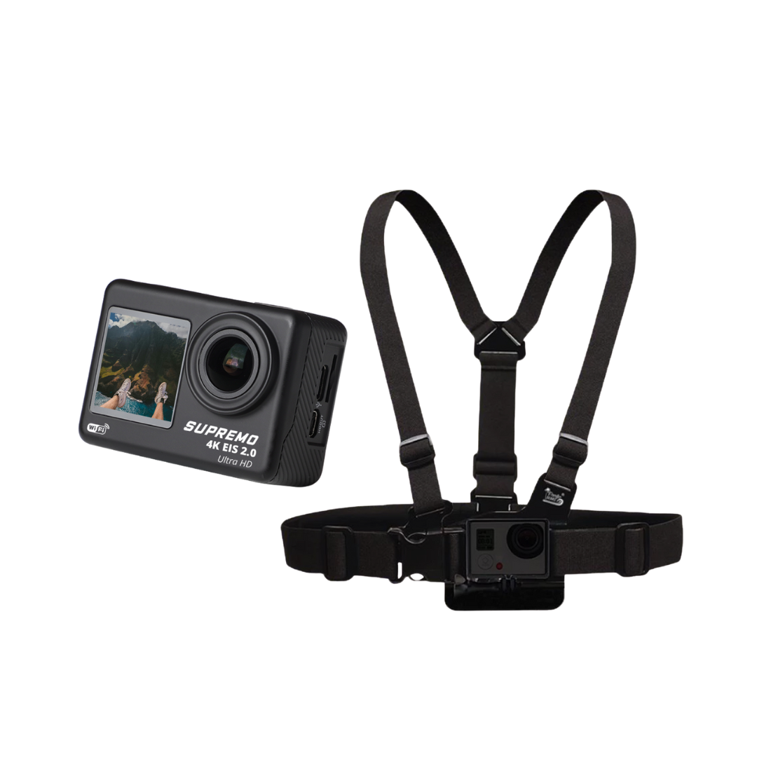 [Bundle] Supremo Ace 4K Dual Display Waterproof Action Camera + Accessories