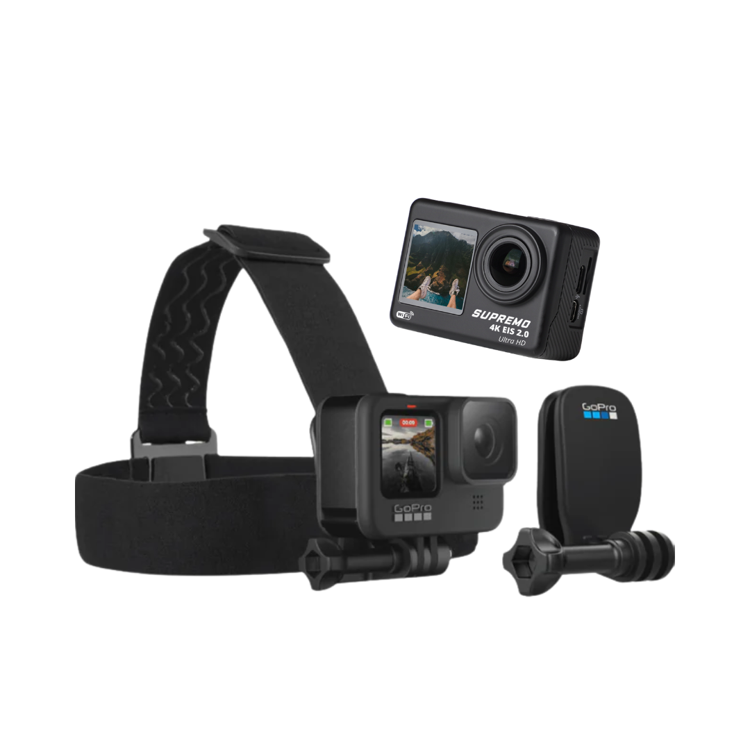 [Bundle] Supremo Ace 4K Dual Display Waterproof Action Camera + Accessories