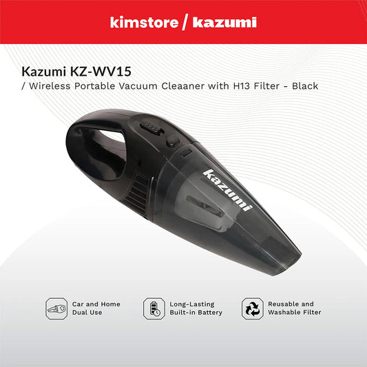 Kazumi KZ-WV15 Wireless Portable Vacuum Cleaner with H13 Filter