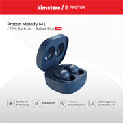 proton melody m1 tws earbuds ballad blue