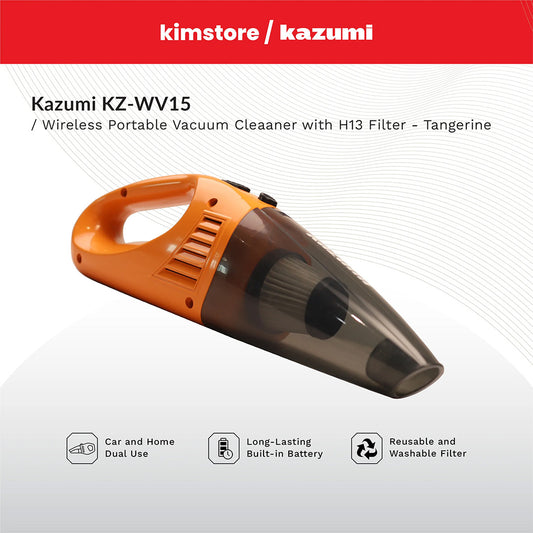 Kazumi KZ-WV15 Wireless Portable Vacuum Cleaner with H13 Filter