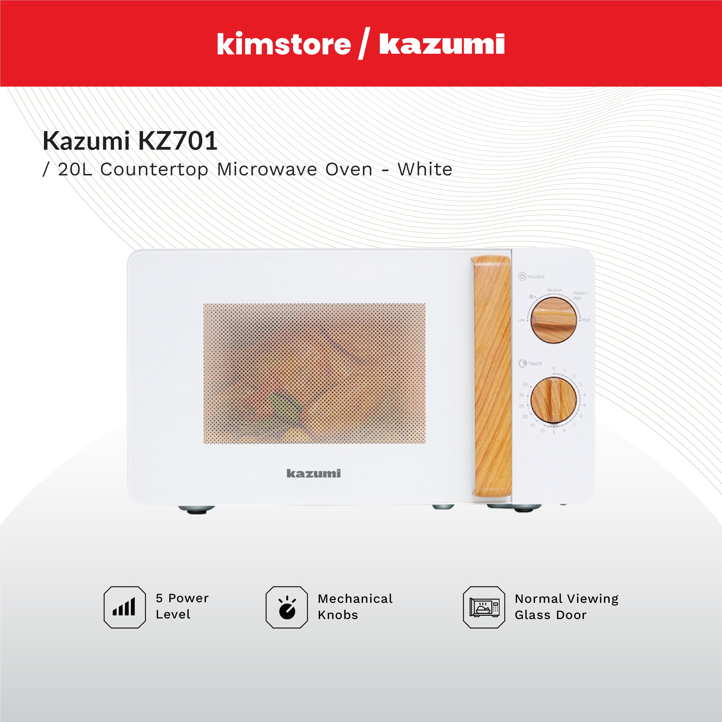 Kazumi KZ701 20L Countertop Microwave Oven