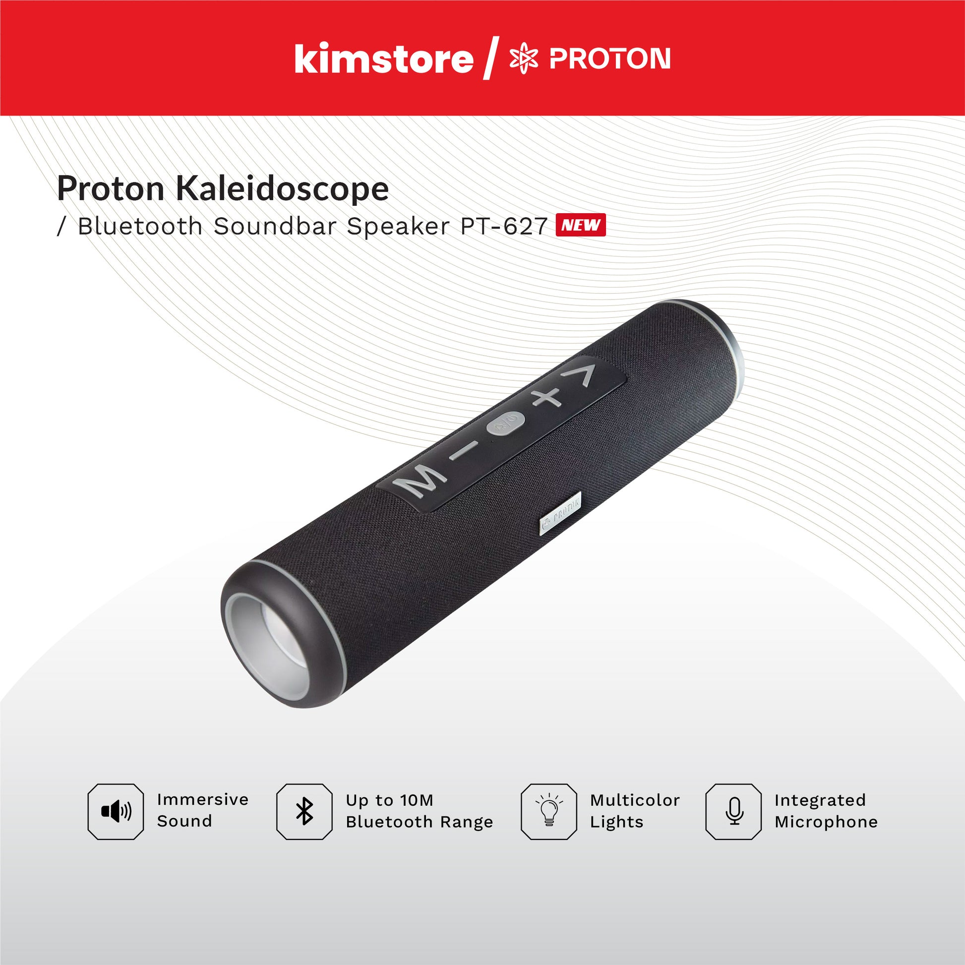proton kaleidoscope bluetooth soundbar speaker pt 627 black