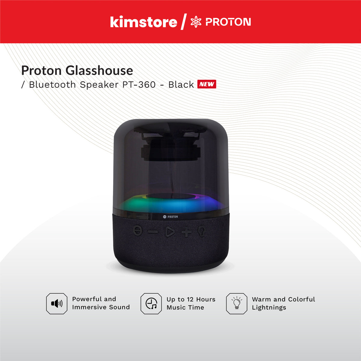 Proton Glasshouse Bluetooth Speaker PT-360