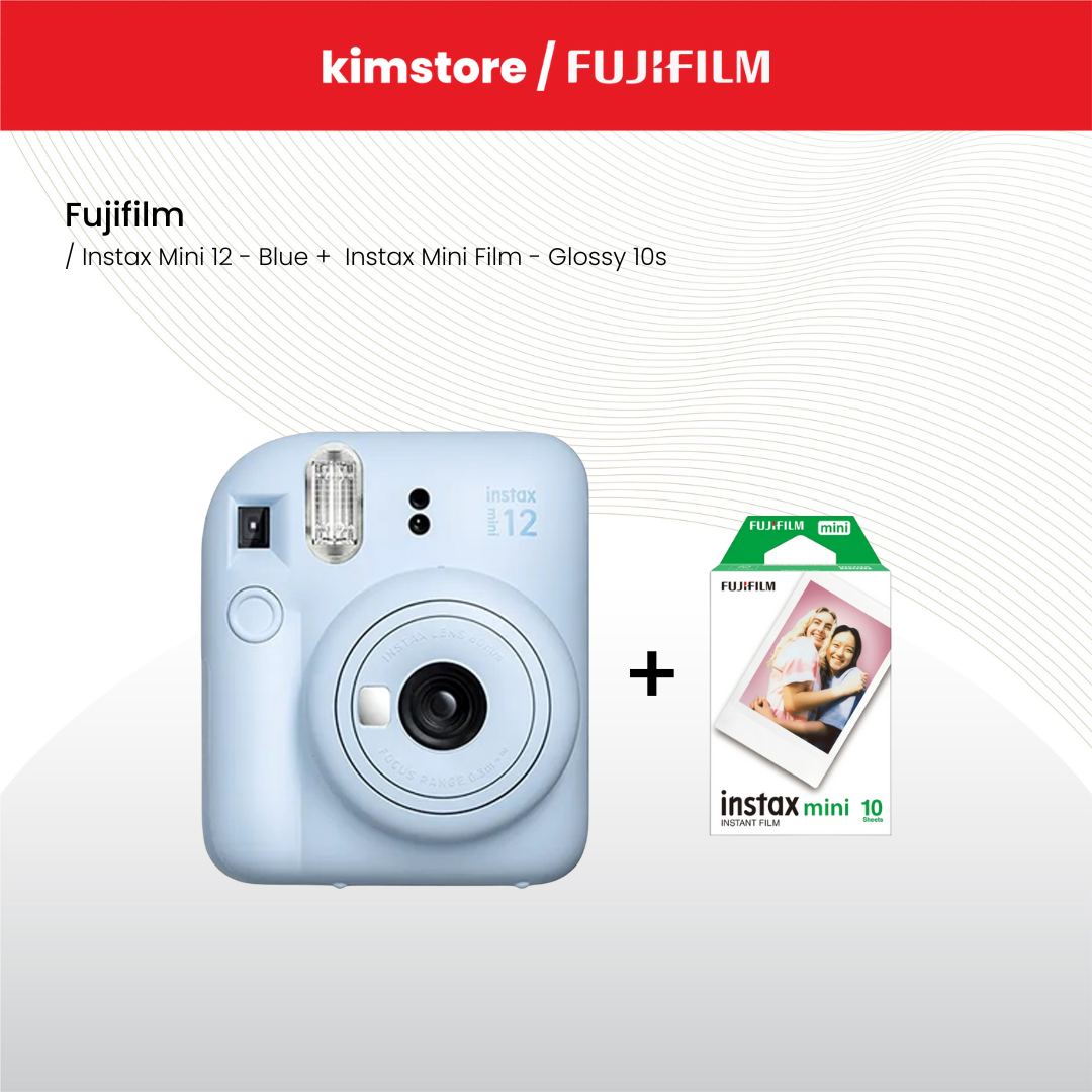 Bundle: Fujifilm Instax Mini 12 + [free] Fujifilm Instax Mini Film - Glossy 10s