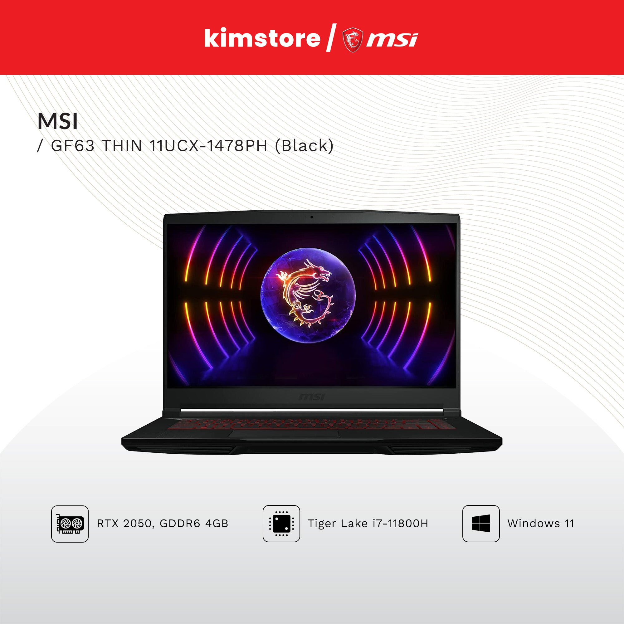 Pc Portable MSI Thin GF63 - RTX 2050