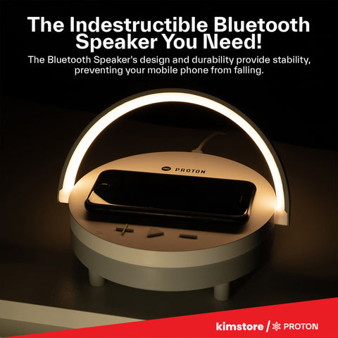 PROTON Brightstand Bluetooth Speaker, Lamp and 15W Wireless Charger PT-401