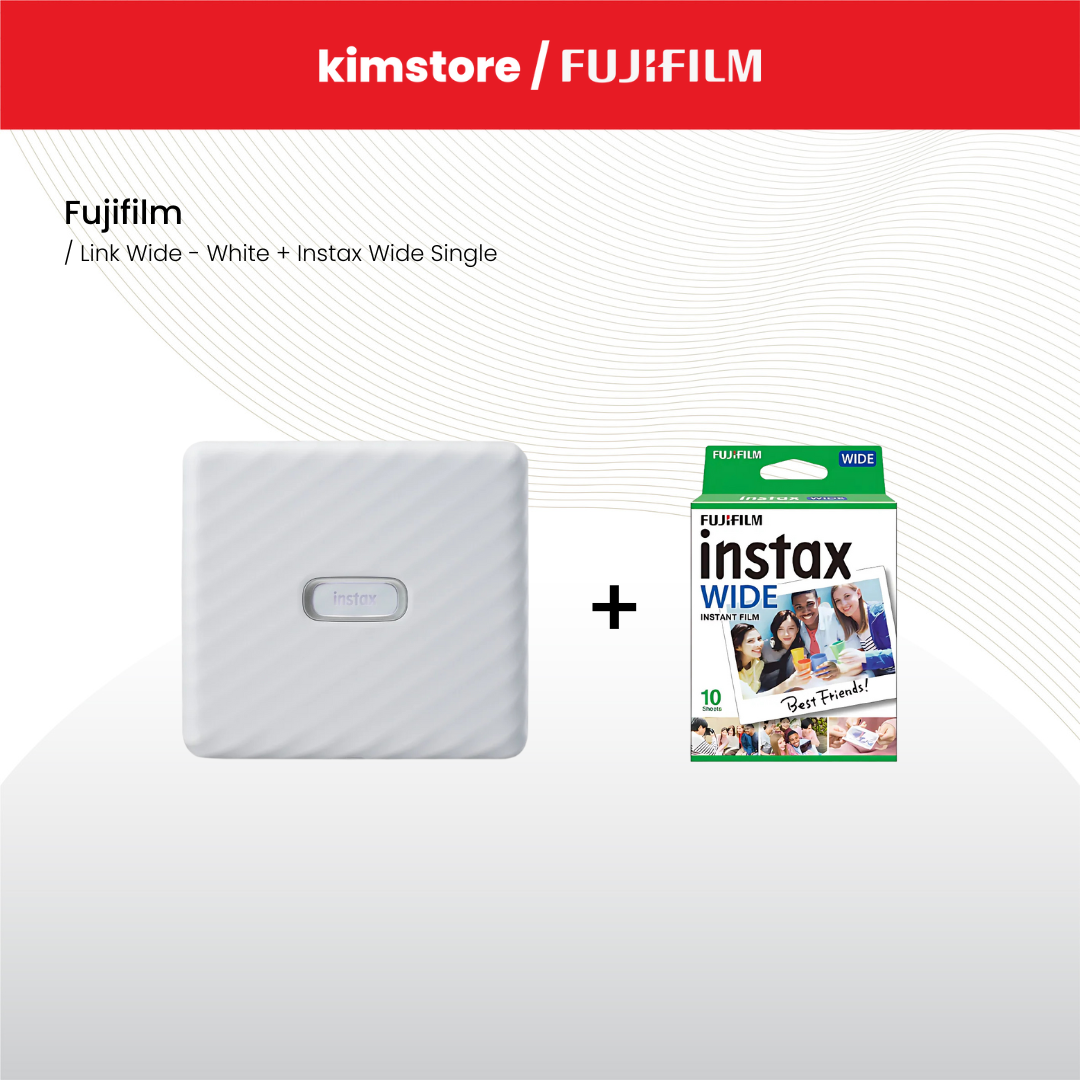 Bundle: Fujifilm Link Wide + [free] Fujifilm Instax Wide Single
