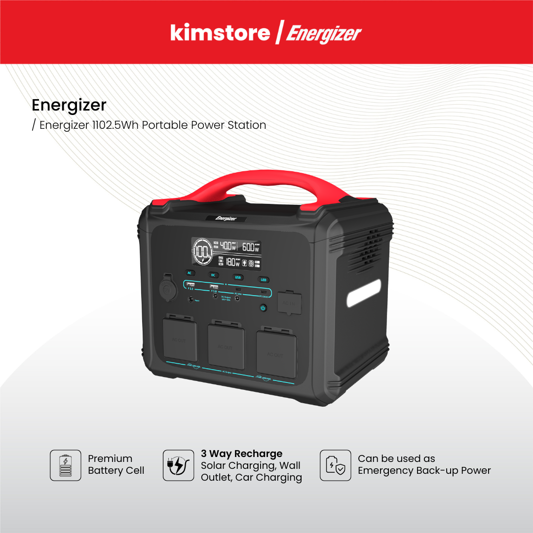 Energizer 1102.5Wh Portable Power Station - Black