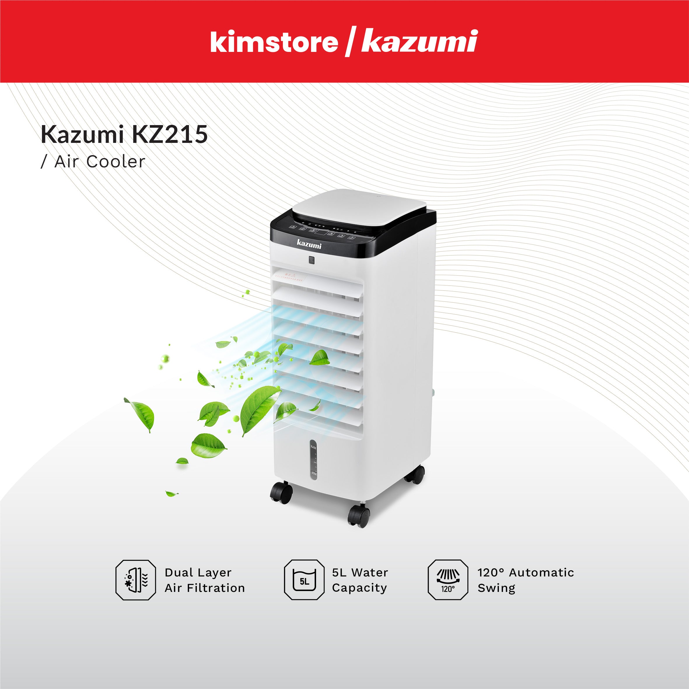 [Open Box] [B] Kazumi Kz215 Air Cooler - White