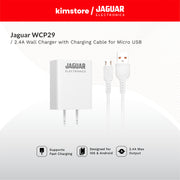 [Open Box] [B] Jaguar Electronics WCP29 2.4A Wall Charger with Charging Cable - white