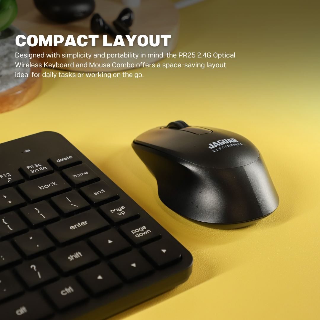 Jaguar Electronics PR25 2.4G Optical Wireless Keyboard and Mouse Combo