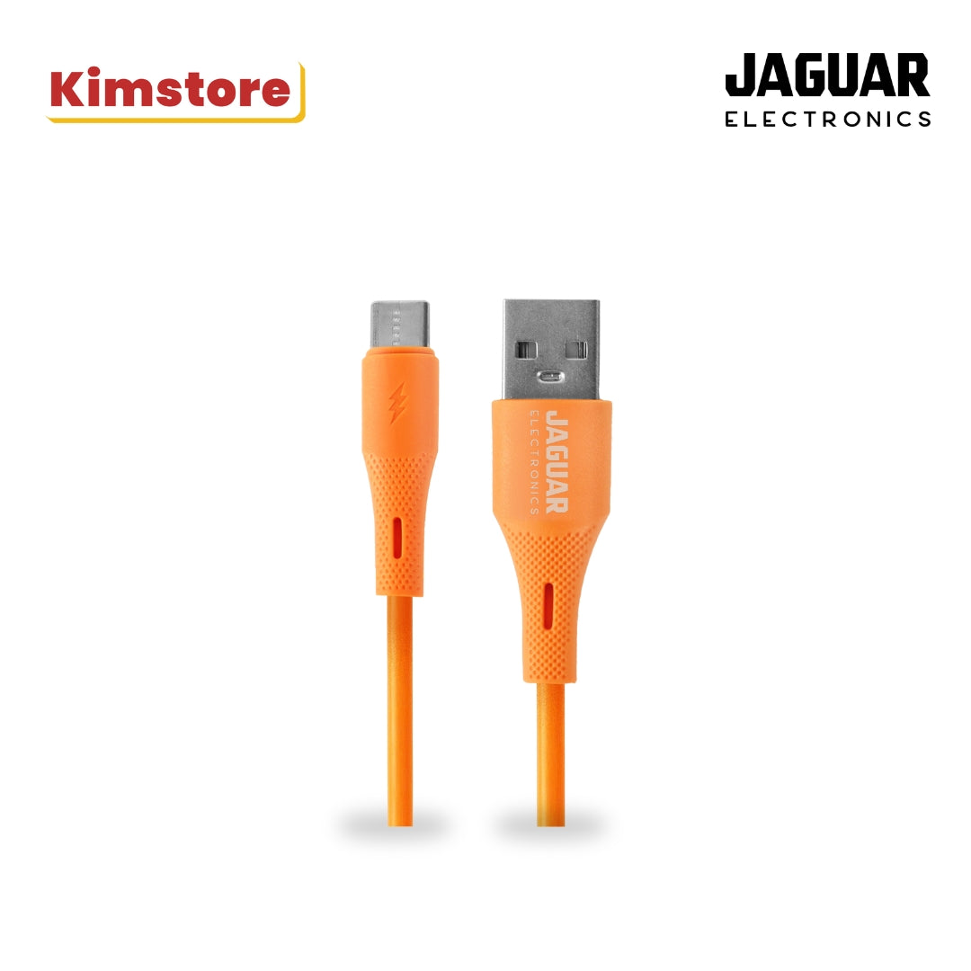 jaguar electronics cg30 2.4a 1 meter fast charging data silicone cable lightning orange