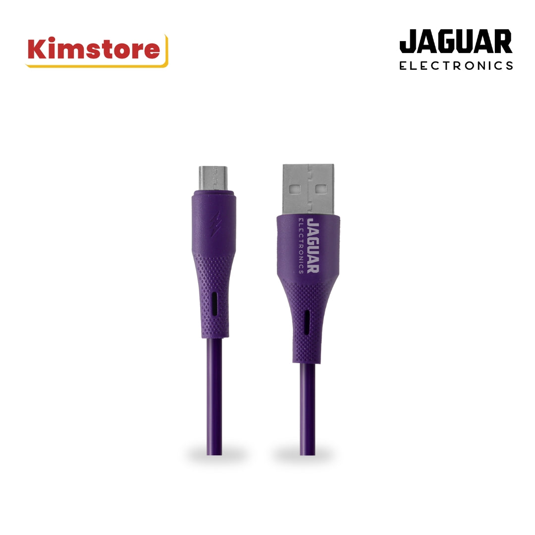 jaguar electronics cg30 2.4a 1 meter fast charging data silicone cable micro usb purple