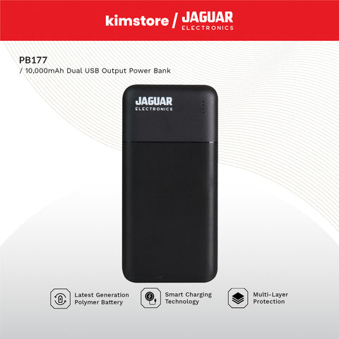 Jaguar Electronics PB177 10000mAh Power Bank Dual USB Output