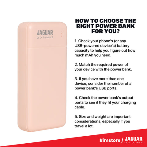 Jaguar Electronics PB240 24000mAh Power Bank Dual USB Output