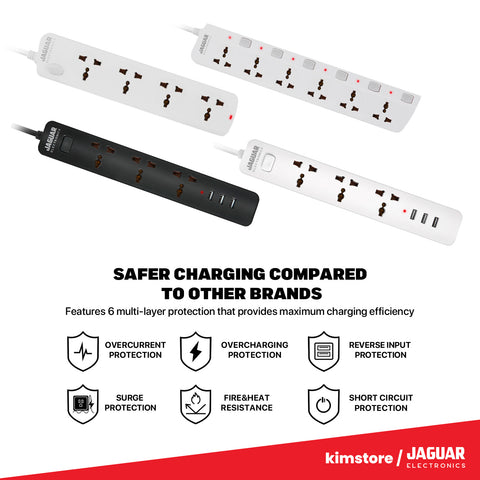 Jaguar Electronics Power Strip 6-Gang with 6 Switches