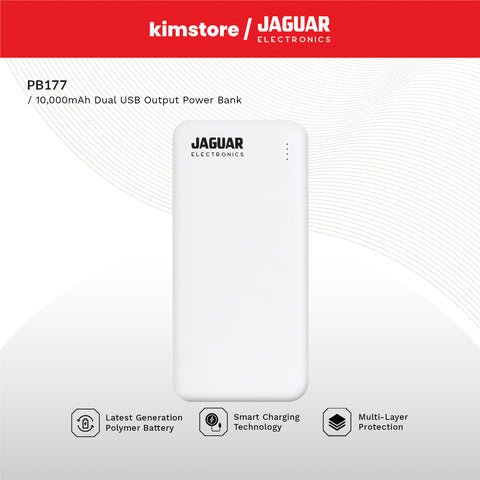 Jaguar Electronics PB177 10000mAh Power Bank Dual USB Output