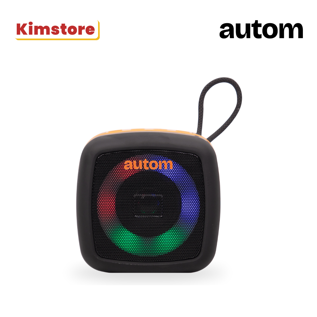 autom au 911 wireless bluetooth speaker with rgb light blue
