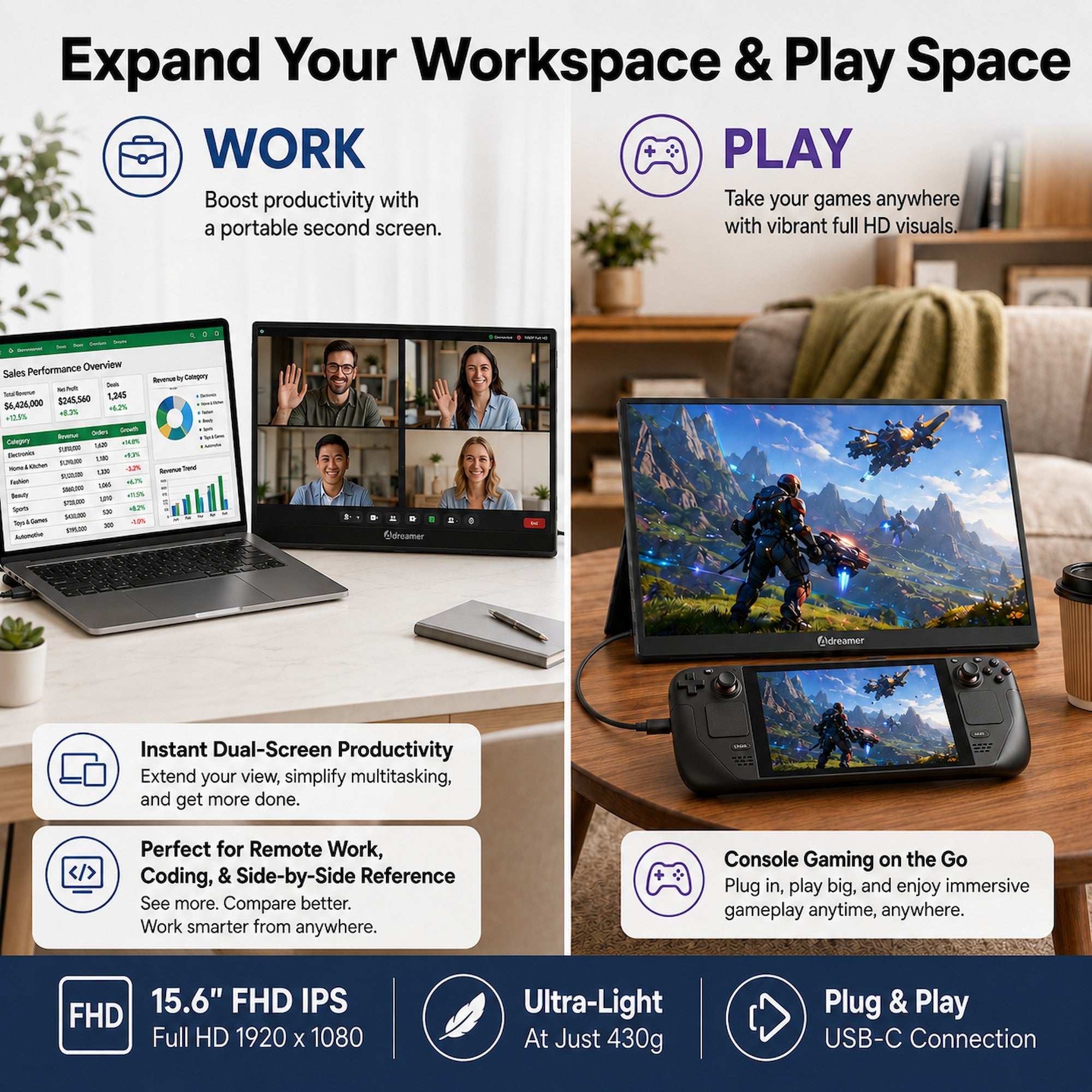 Adreamer Portable Monitor Libra 15W [Pre-Order]