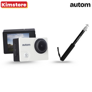 bundle autom hero 4k action camera white + jackpod monopod black