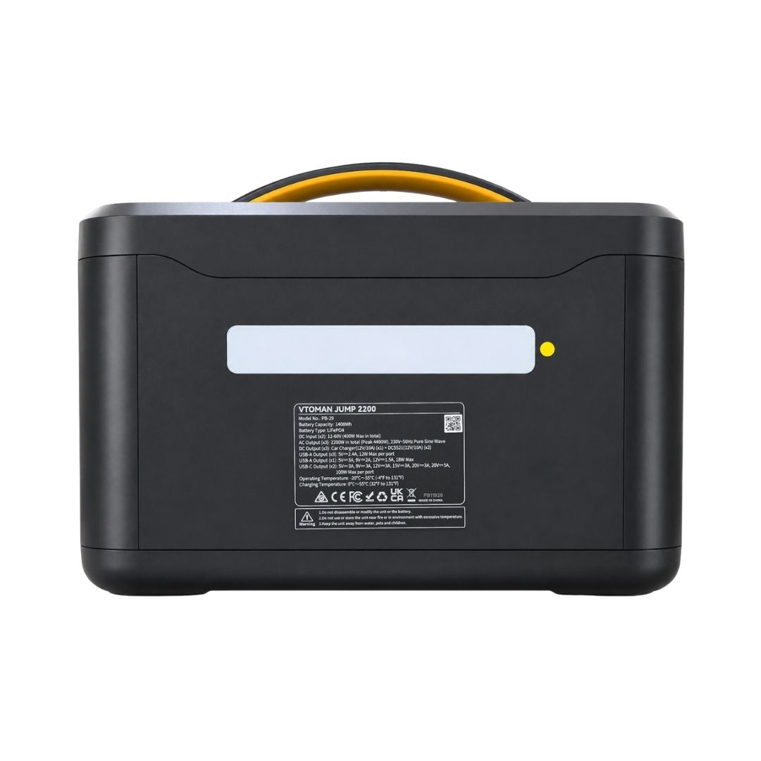 VTOMAN Jump 2200E 1408Wh/2200W Portable Power Station with 3 AC Outlets and Jump Starter