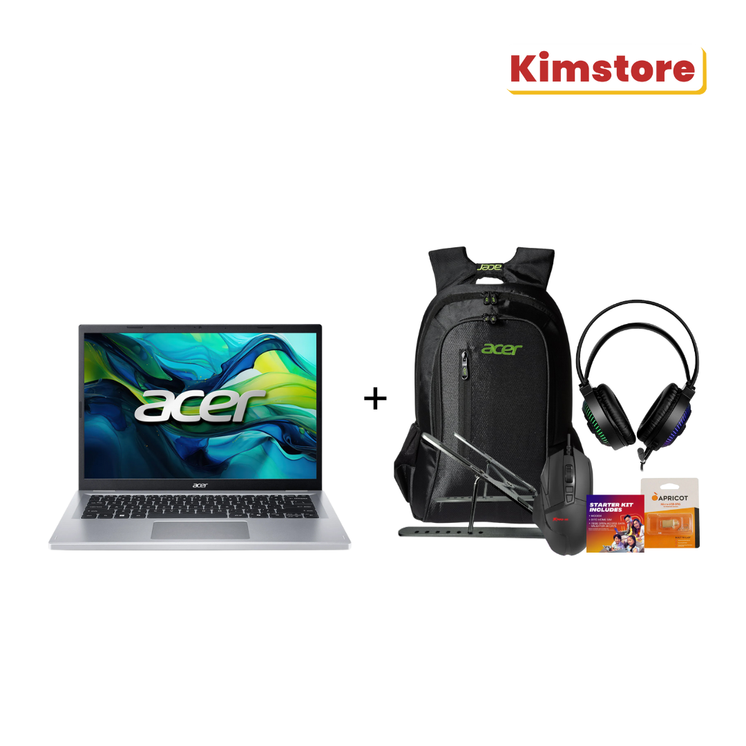 [Bundle] ACER Aspire Go 14 14" IPS Intel Core Ultra 5 (16GB/ 512GB) - Steel Gray + Accessories