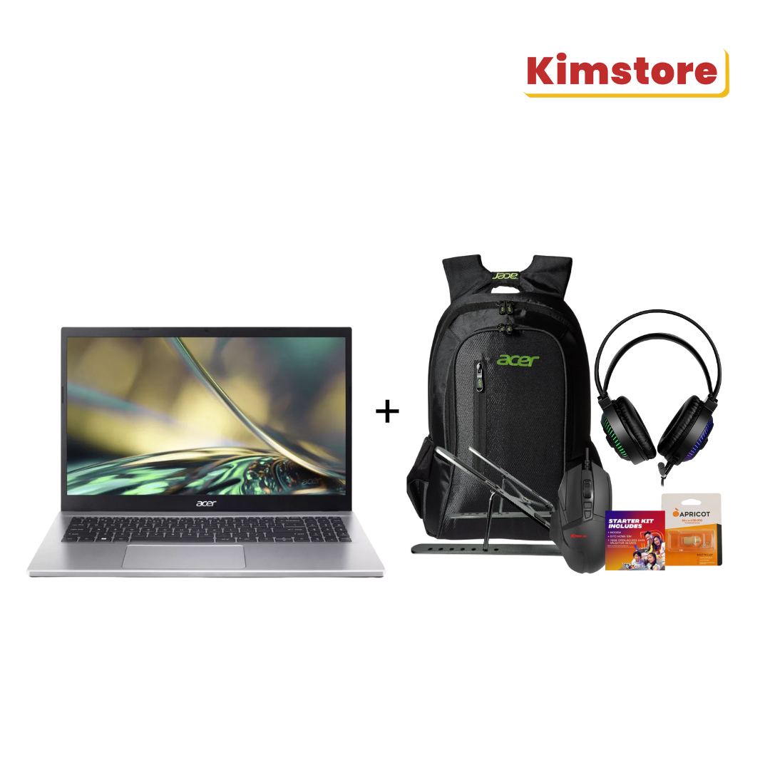 [Bundle] ACER Aspire 3 15.6" FHD Intel Core i7-1255U (16GB/ 512GB) - Pure Silver + Accessories