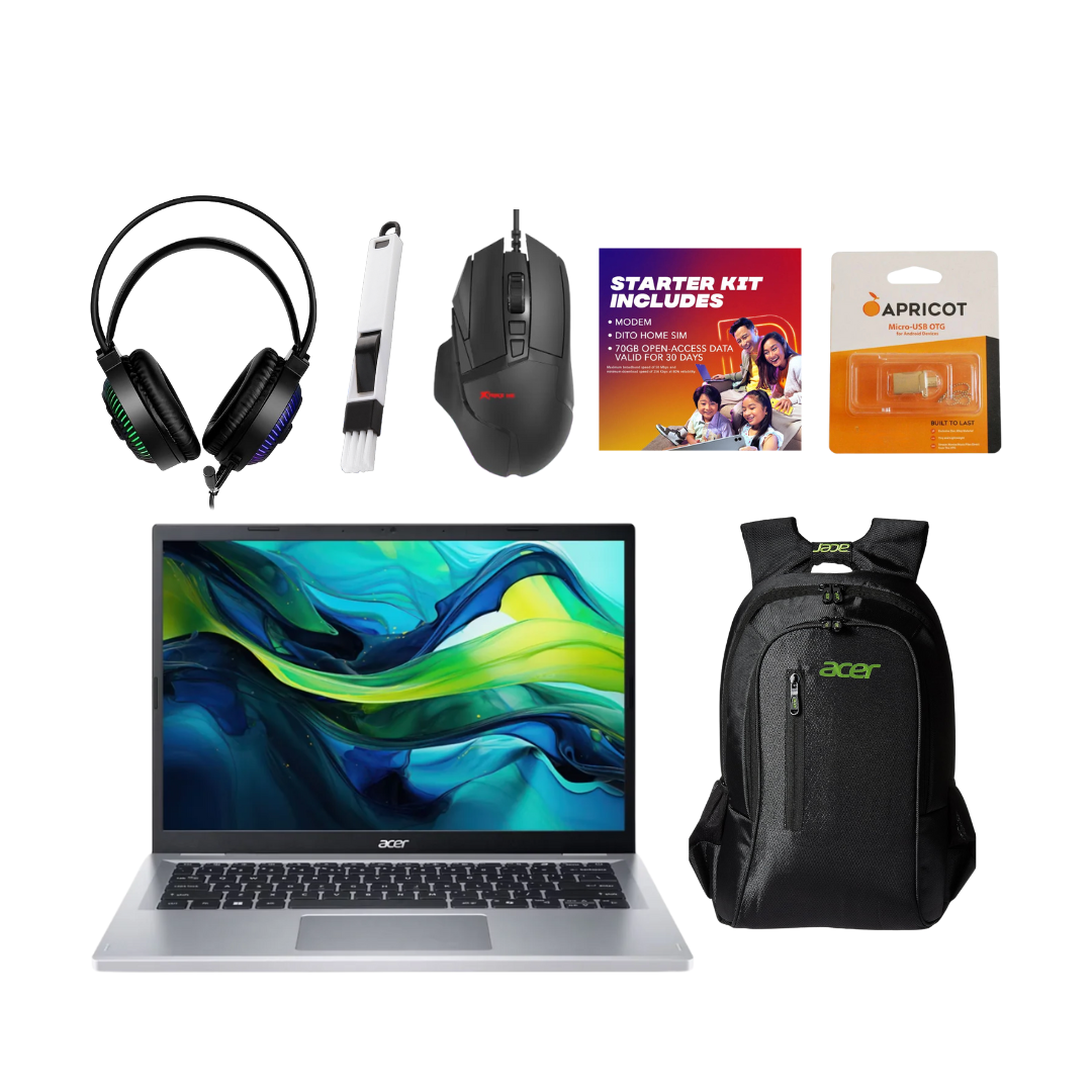 [Bundle] Acer Aspire Go 14 AI 14" IPS Intel Core Ultra 115U 16GB/512GB - Steel Gray + Laptop Accessories