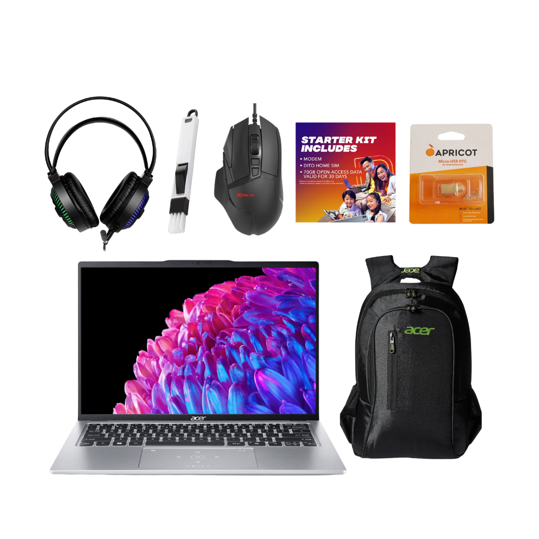 [Bundle] Acer Aspire Swift Go Evo 14" OLED Intel Core Ultra 7 155H 16GB/512GB - Pure Silver + Laptop Accessories