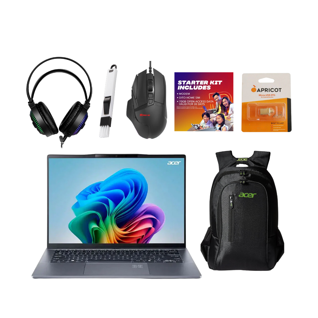 [Bundle] Acer Aspire Swift Go 14.5" IPS Qualcomm Snapdragon X Plus 16GB/1TB - Steel Gray + Laptop Accessories