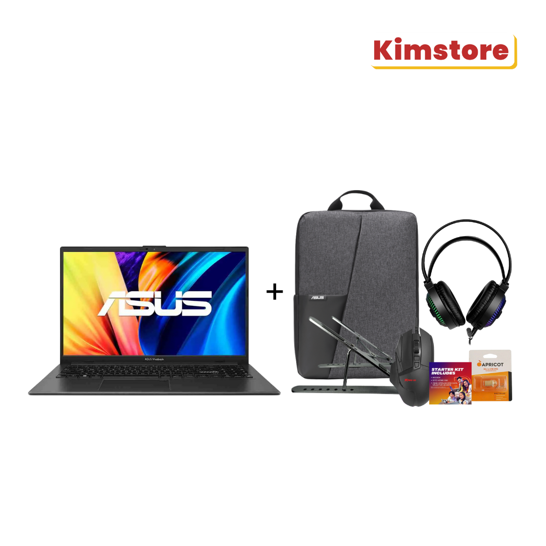 bundle asus notebook vivobook go intel core i3 n305 processor 15 6 fhd 8gb | 512gbssd mixed black accessories