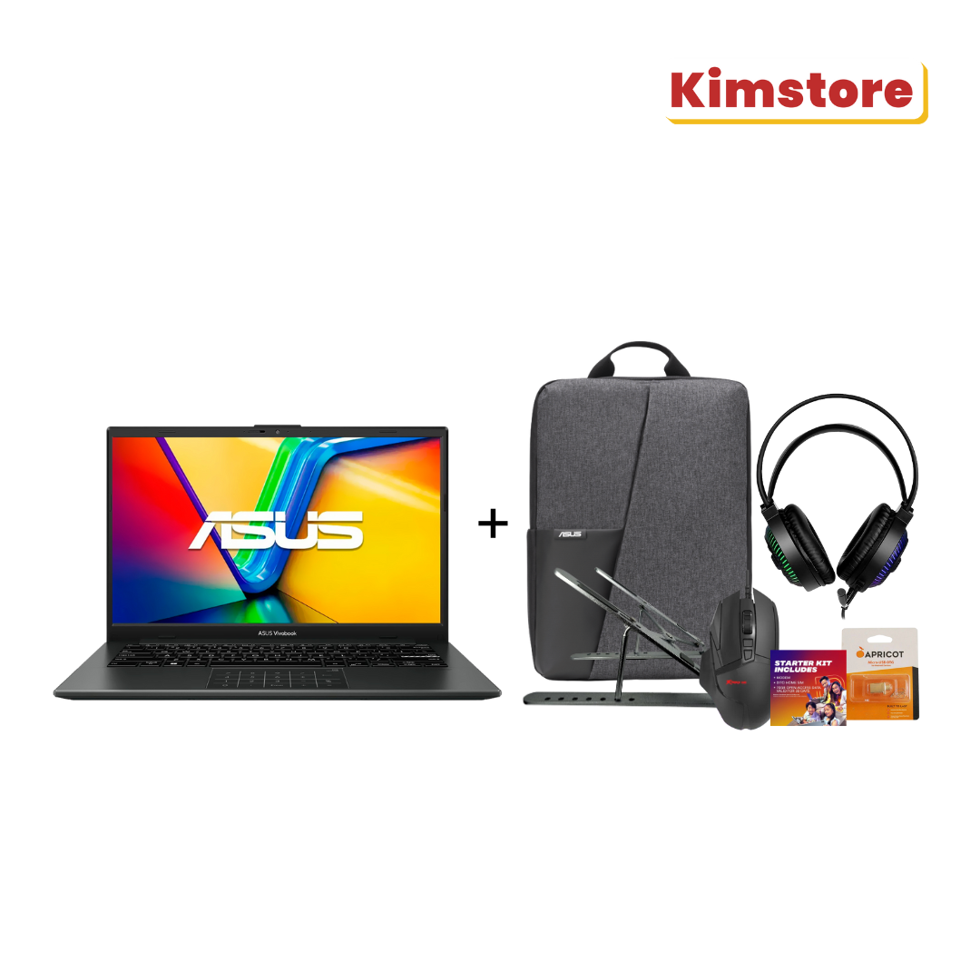 [Bundle] ASUS Notebook Vivobook Go AMD Ryzen 3-7320U 15.6" FHD 8GB | 512GBSSD - Mixed Black + Accessories