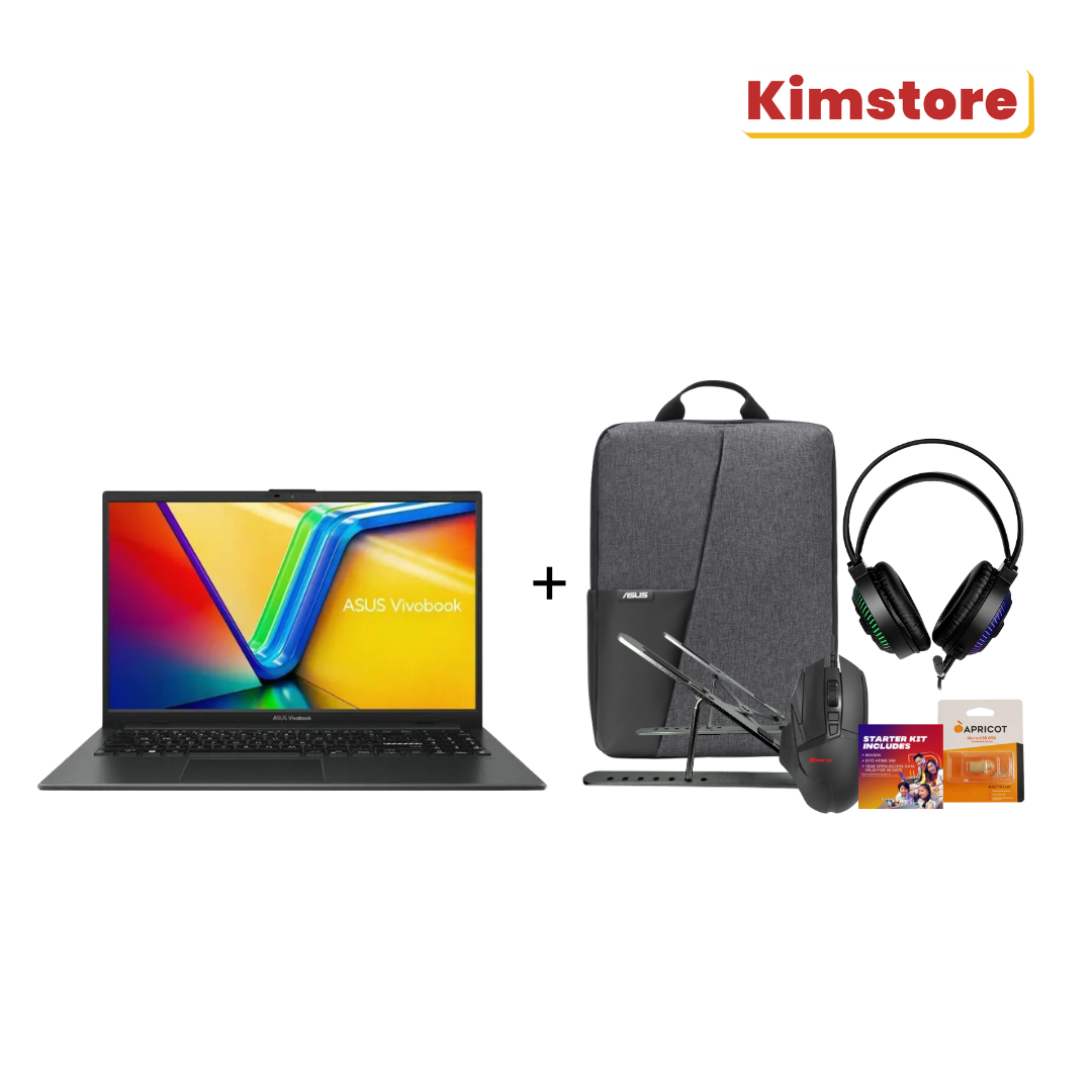 [Bundle] ASUS Notebook Vivobook Go AMD Ryzen 5-7520U Processor 14" FHD 16GB | 512GBSSD - Mixed Black + Accessories